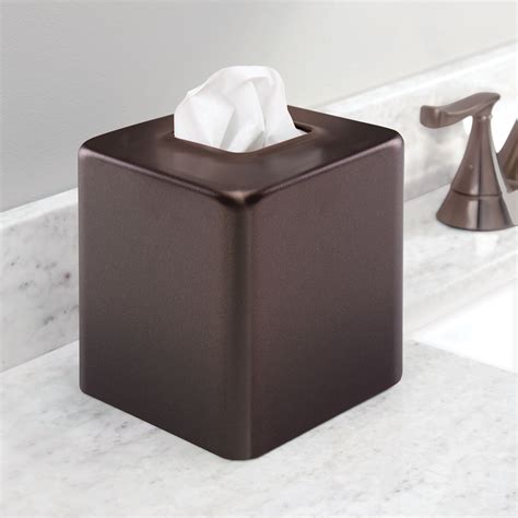 mdesign modern square metal paper facial tissue box cover holder|matte gold tissue box cover holder.